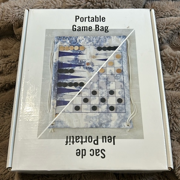 NWT Urban Outfitters Portable Game Bag Backgammon And Checkers - Picture 1 of 2